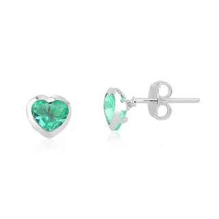 Brinco Feminino de Prata 925 Coração Cravejado | Diversas Cores em Oferta na Shopee