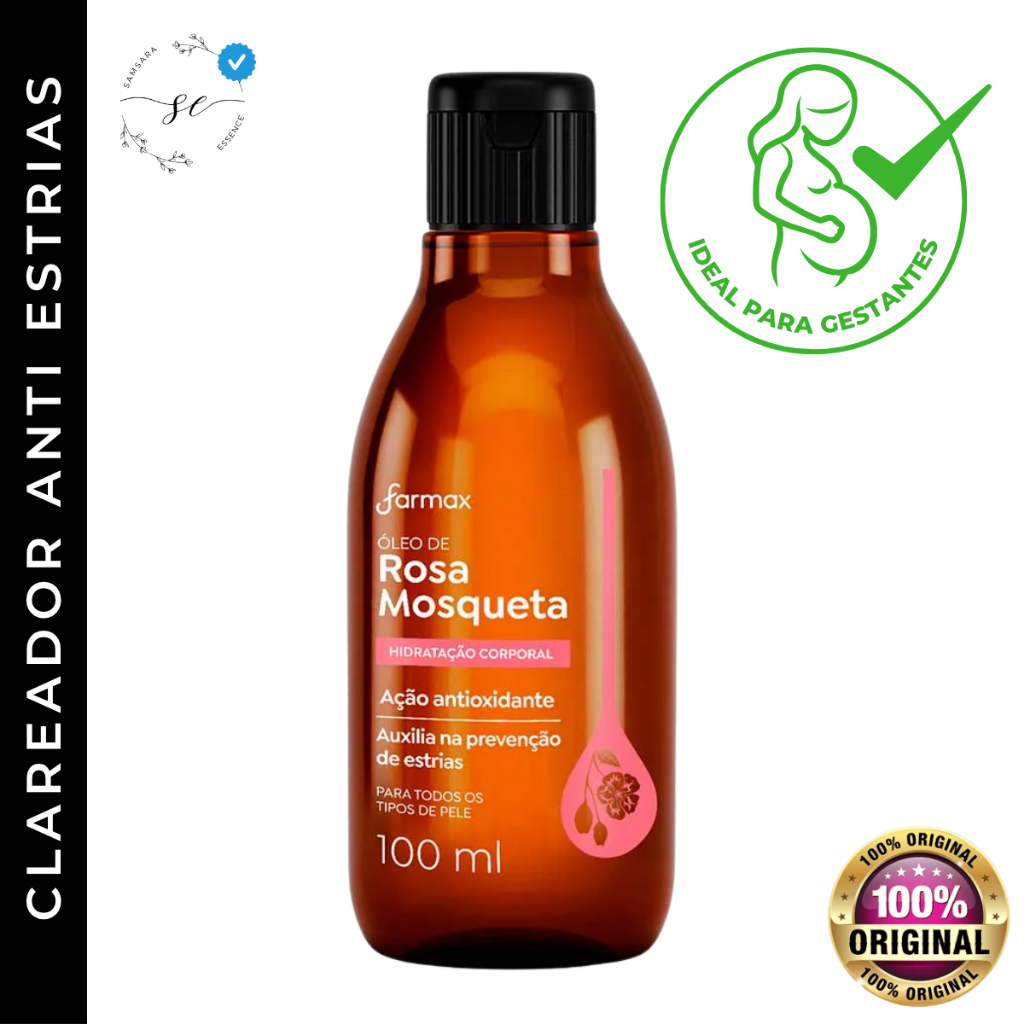 Óleo de Rosa Mosqueta Anti Estria Indicado para Gestantes Clareador de ...