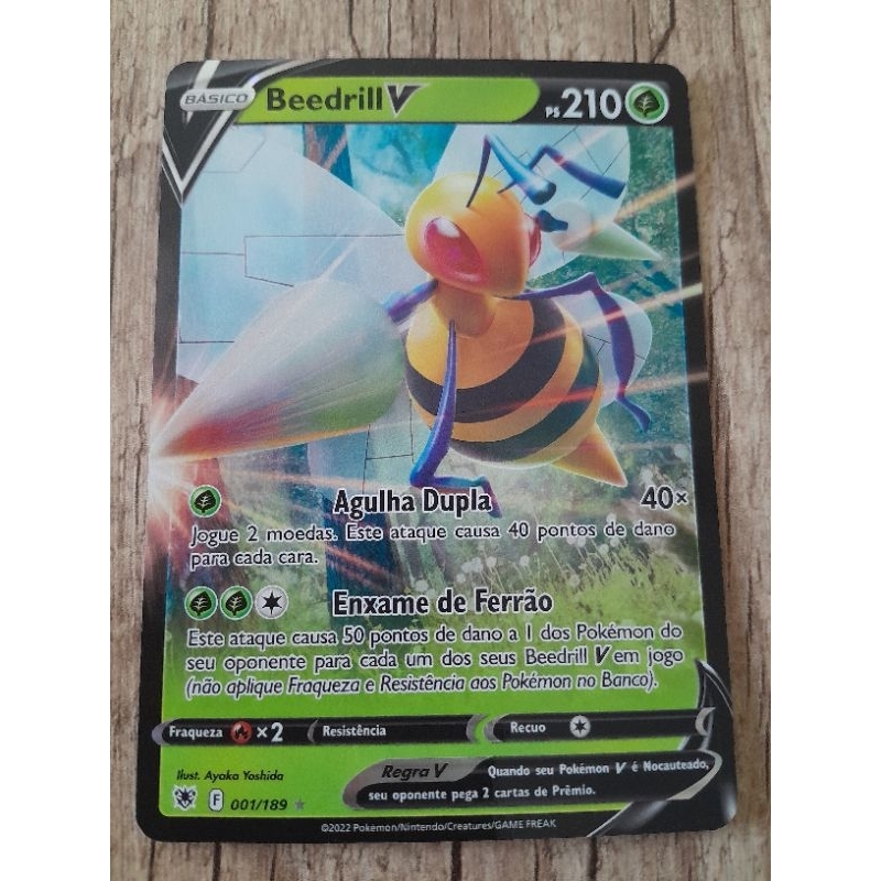 beedrill v pokemon card value 160/189 Ultra Rare (SWSH Astral Radiance) + TitanCards Toploader Toys Grass Grass Twineedle (40) Flip 2 coins Beedrill V - Astral Radiance