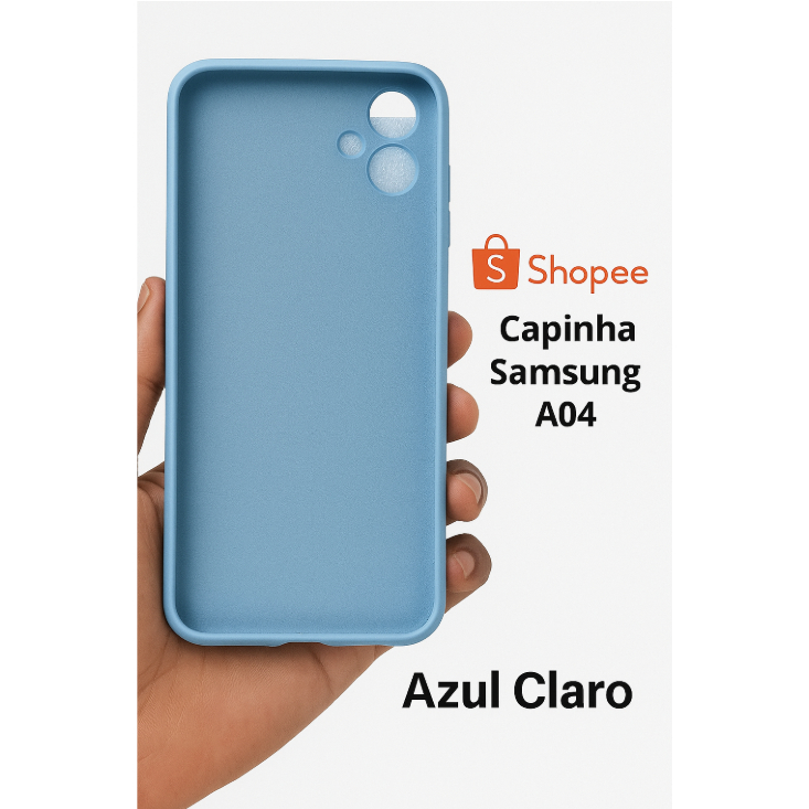 Capinha Galaxy A04 Azul Bebê – Macia ao Toque, Reforço Lateral, Design ...