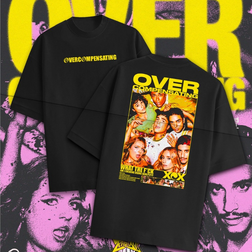 camisa over - over compensating - frente e costas | Shopee Brasil