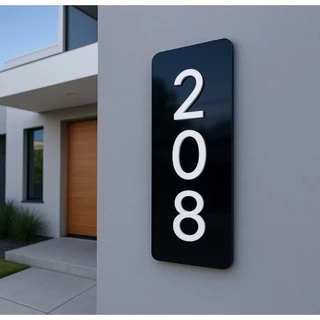 Placa Número Residência Acrílico Casa Fachada Personalizada Minimalista Moderno