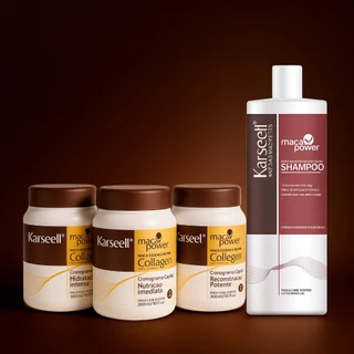 Kit Cronograma Capilar Karseell 3 Máscaras + Shampoo 1L - Hidratação Intensa, Nutrição Imediata e Reconstrução Potente em Oferta na Shopee