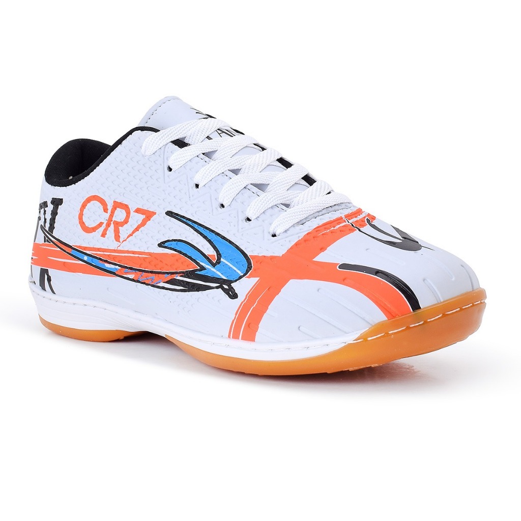 Chuteira Futsal Quadra Salão CR7 Allads Branco com Solado