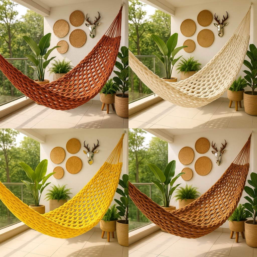 Rede De Dormir Casal Descanso Trançada Em Algodão | Shopee Brasil