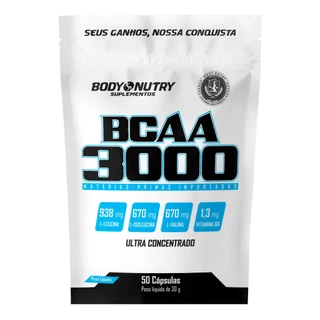 BCAA 3000, 50 Cápsulas Gelatinosas | Recuperação, Energia e Manutenção - Body Nutry