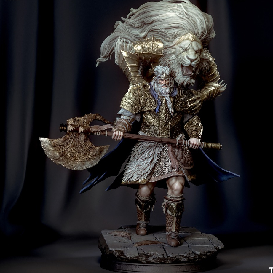 Godfrey Action Figure Elden Ring 33cm Escultura Premium Resina 3D