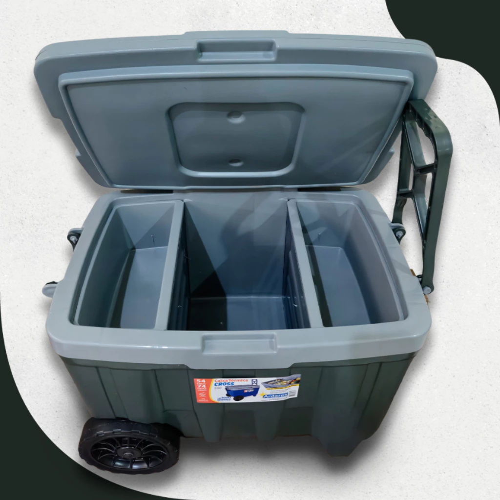 Caixa Térmica CROSS Grande 54L | Cooler com Rodas Reforçadas 74