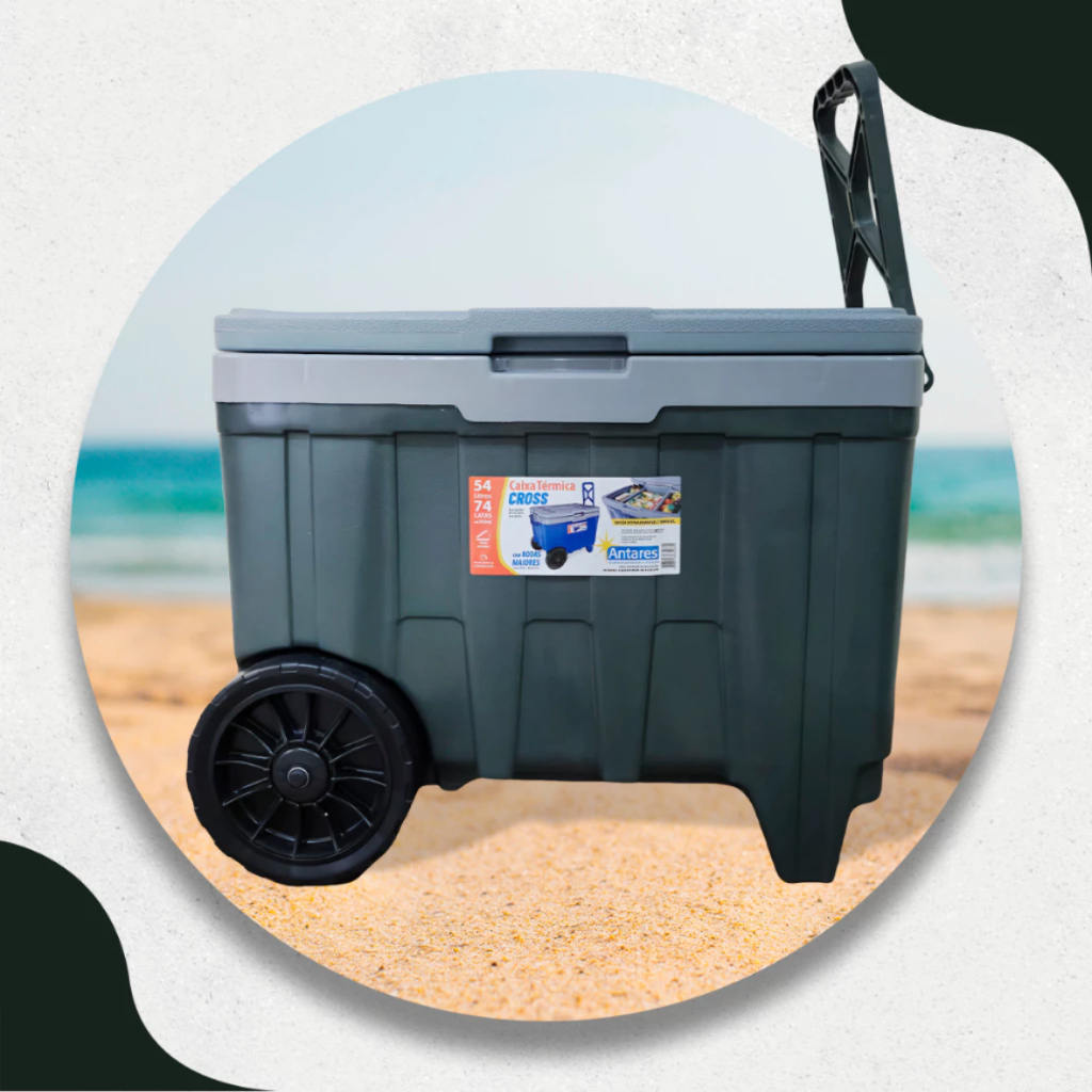 Caixa Térmica CROSS Grande 54L | Cooler com Rodas Reforçadas 74