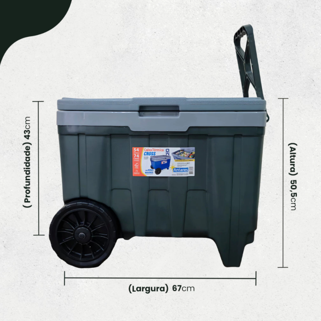 …sana…　 XL Caixa Térmica CROSS Grande 54L | Cooler com Rodas Reforçadas 74