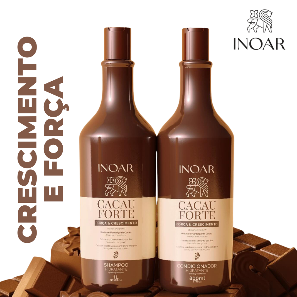 Inoar - Kit Cacau Forte Crescimento e Força Capilar Antiqueda 1L e ...