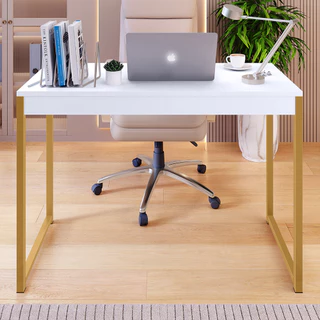 Mesa de Estudo Escritório Home Office Escrivaninha Computador/Notebook Estilo Industrial Ferro Plus