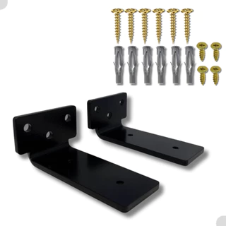 Kit 2 Suportes para Prateleira Invisível 10cm Aço Carbono Reforçado Estilo Mão Francesa Design Moderno