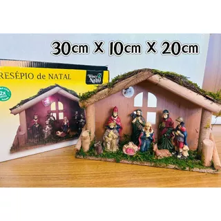 Enfeite de Natal Presépio Com Led em Resina e Madeira Vários Modelos.Oferta