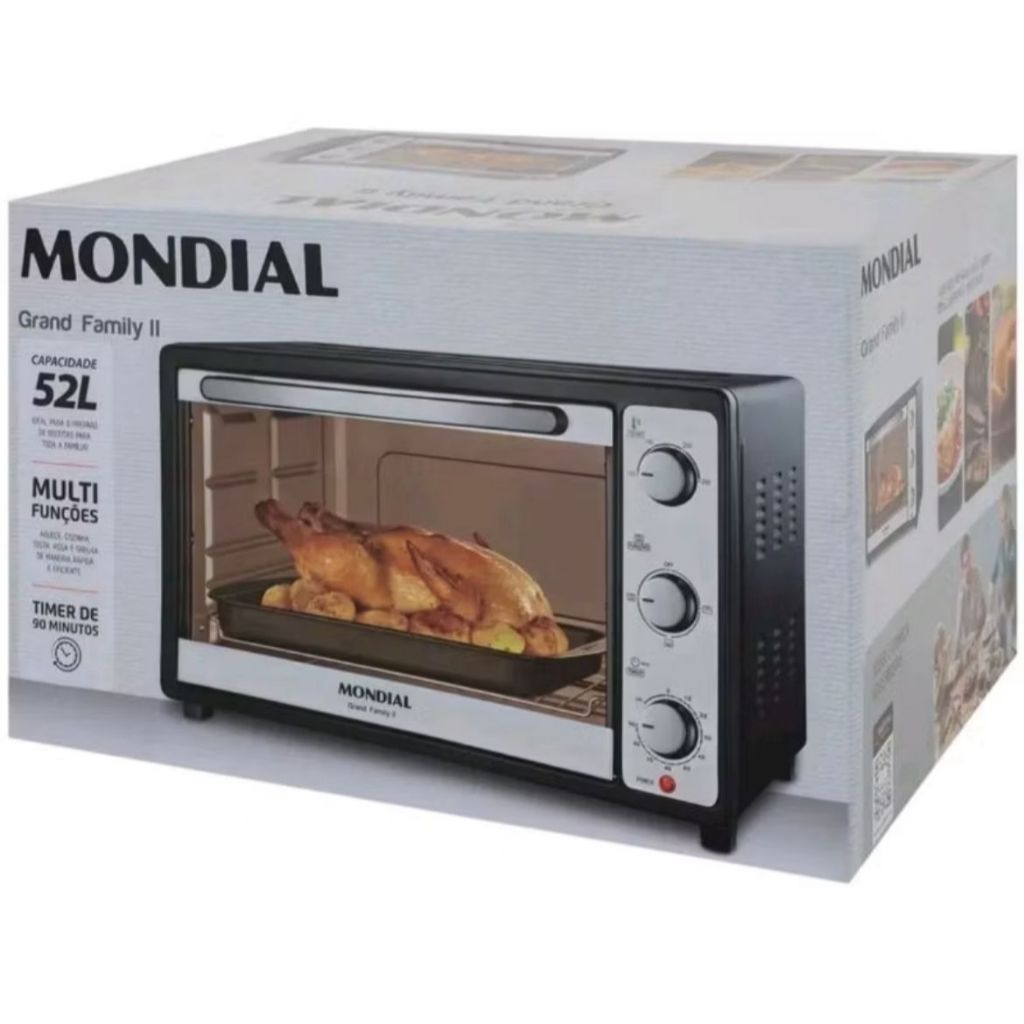forno elétrico mondial36 / 52 ou 42 litros fr52/fr42 family ll