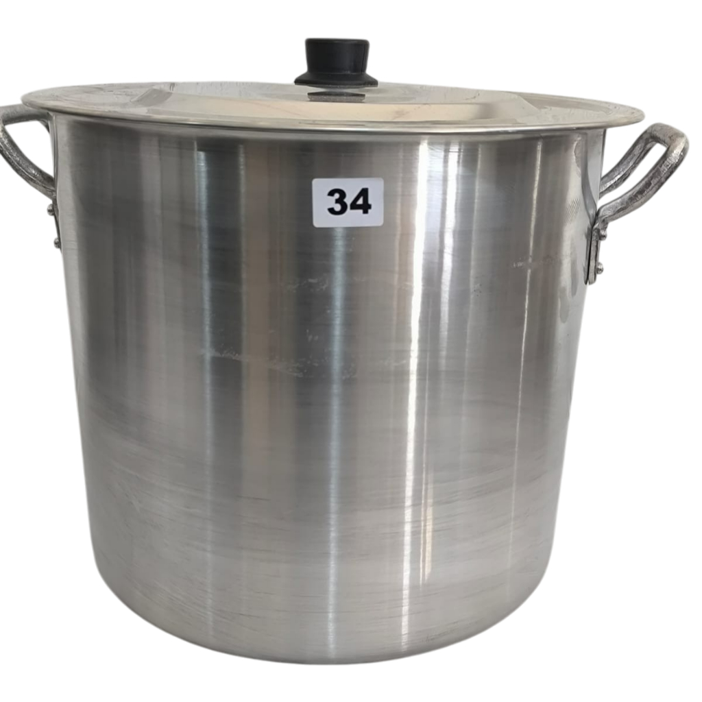 Caldeirão N34 Industrial 28,5L Linha Hotel Alumínio Forte com Tampa