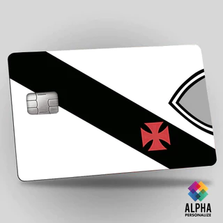 Adesivo para Cartão de Credito Vasco da Gama Uniforme Branco Preto