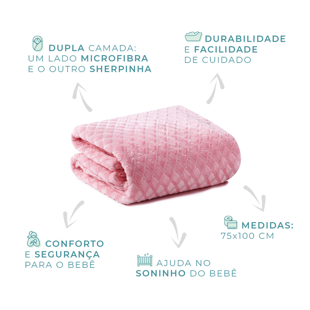MANTA AMOR BEBÊ SOFT ROSA