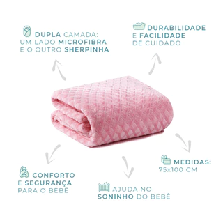 MANTA AMOR BEBÊ SOFT ROSA
