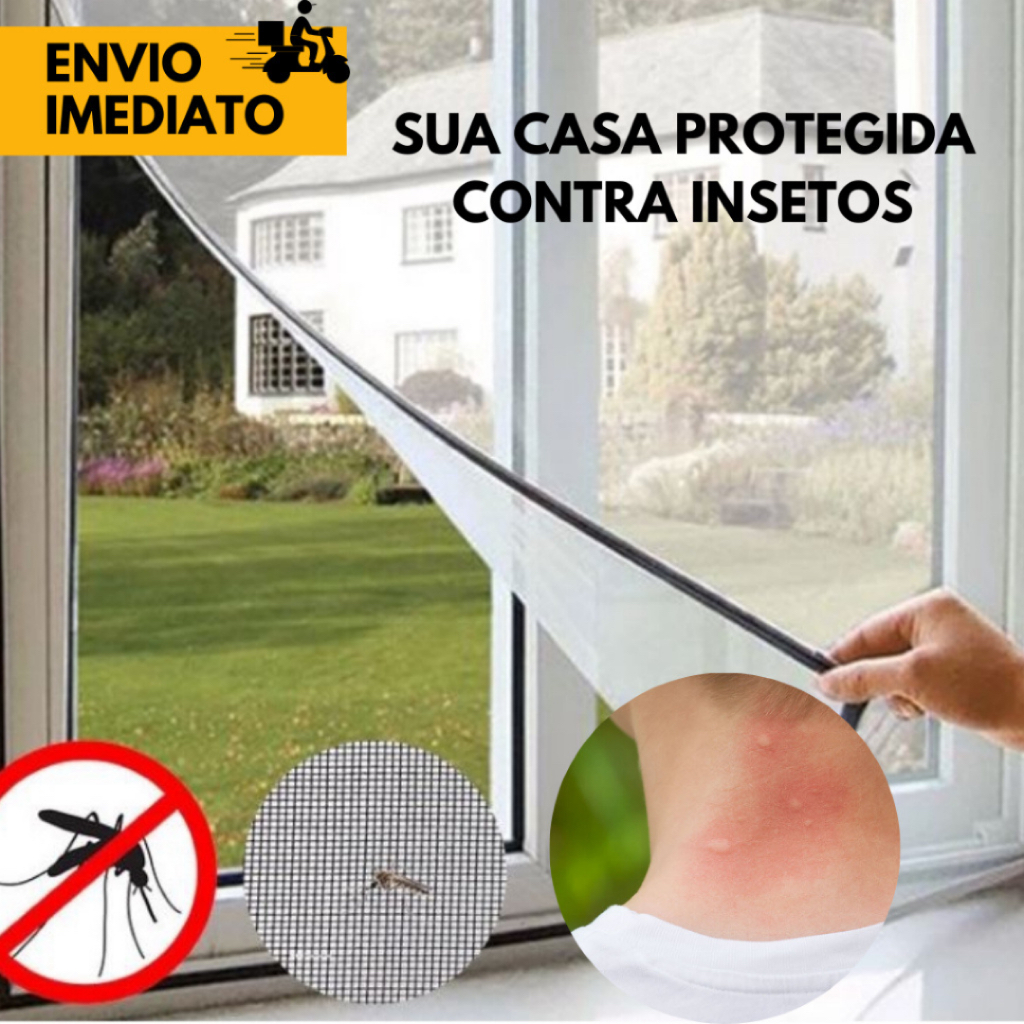 Tela Mosqueteiro De Janela Universal Com Velcro Contra Insetos 1,5x1,8 ...