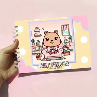 Livro de Colorir Capivara Cute - Coloring Book - Caderno de Pintura em Oferta na Shopee
