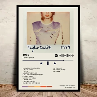 Quadro Spotify Taylor Swift – 1989 Reputation Folklore Lover em MDF Premium