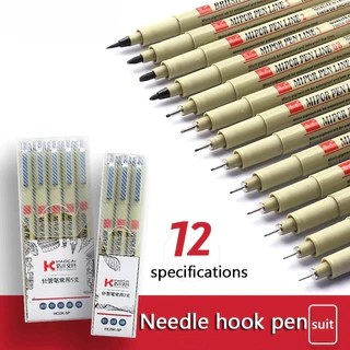 Kit 6/12 Caneta Profissional Desenho Técnico Mangá Artístico Lettering Brush Caligrafia