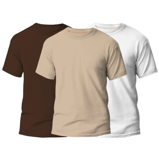 Kit 3 Camisetas Básicas Masculina 100% Algodão Reforço Ombro a Ombro - Camiseta Masculina