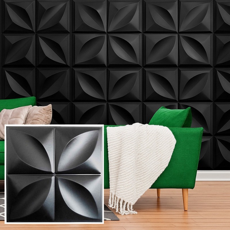 Kit com 100 Placas 3D em PVC - Revestimento de Parede 25x25cm - Decoração Moderna - Envio imediato