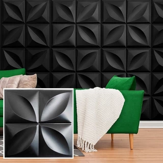 Kit com 100 Placas 3D em PVC - Revestimento de Parede 25x25cm - Decoração Moderna - Envio imediato