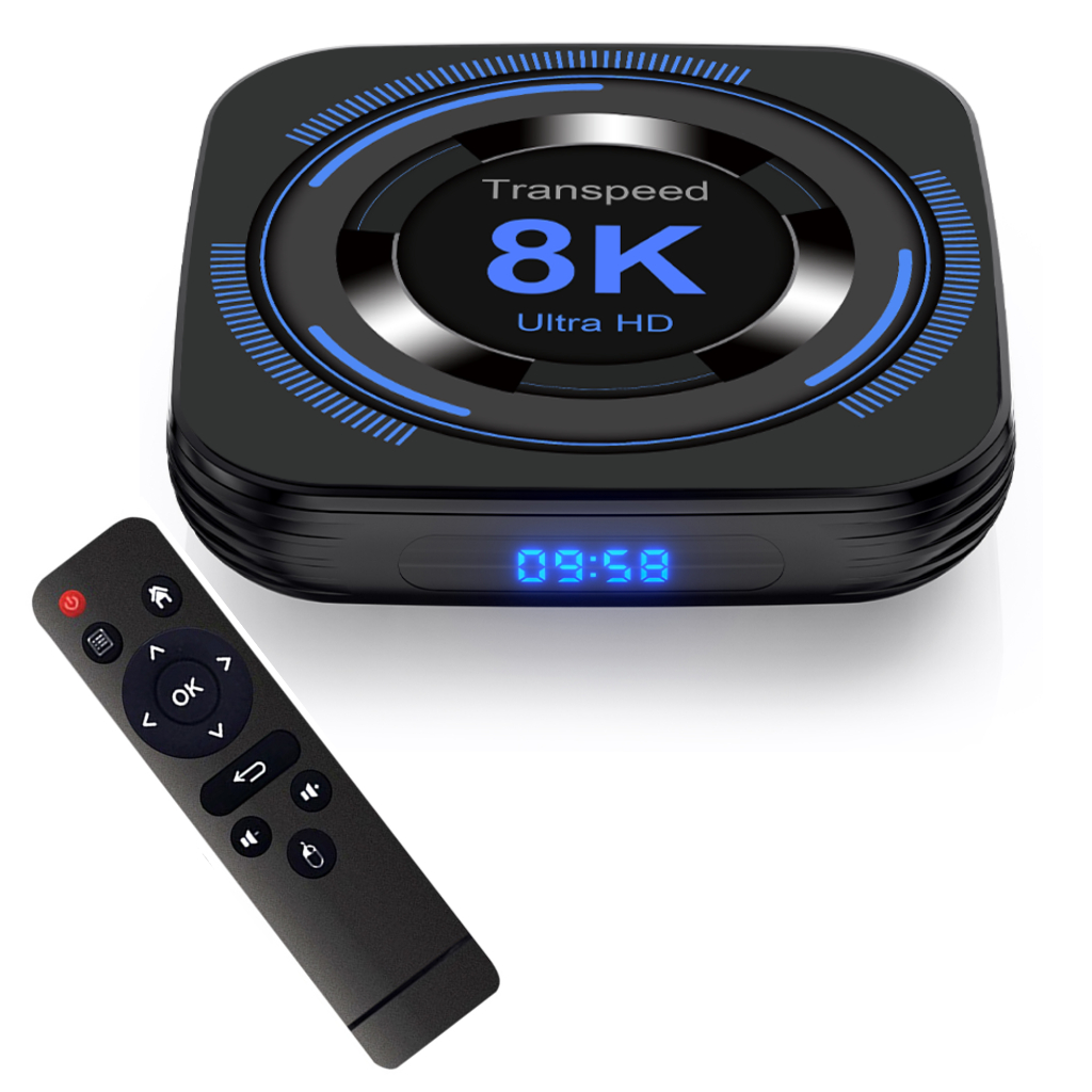 TV Box Transpeed 8K ultra HD 4GB Ram 32GB Armazenamento Android 12 Ultima geração box tv apps