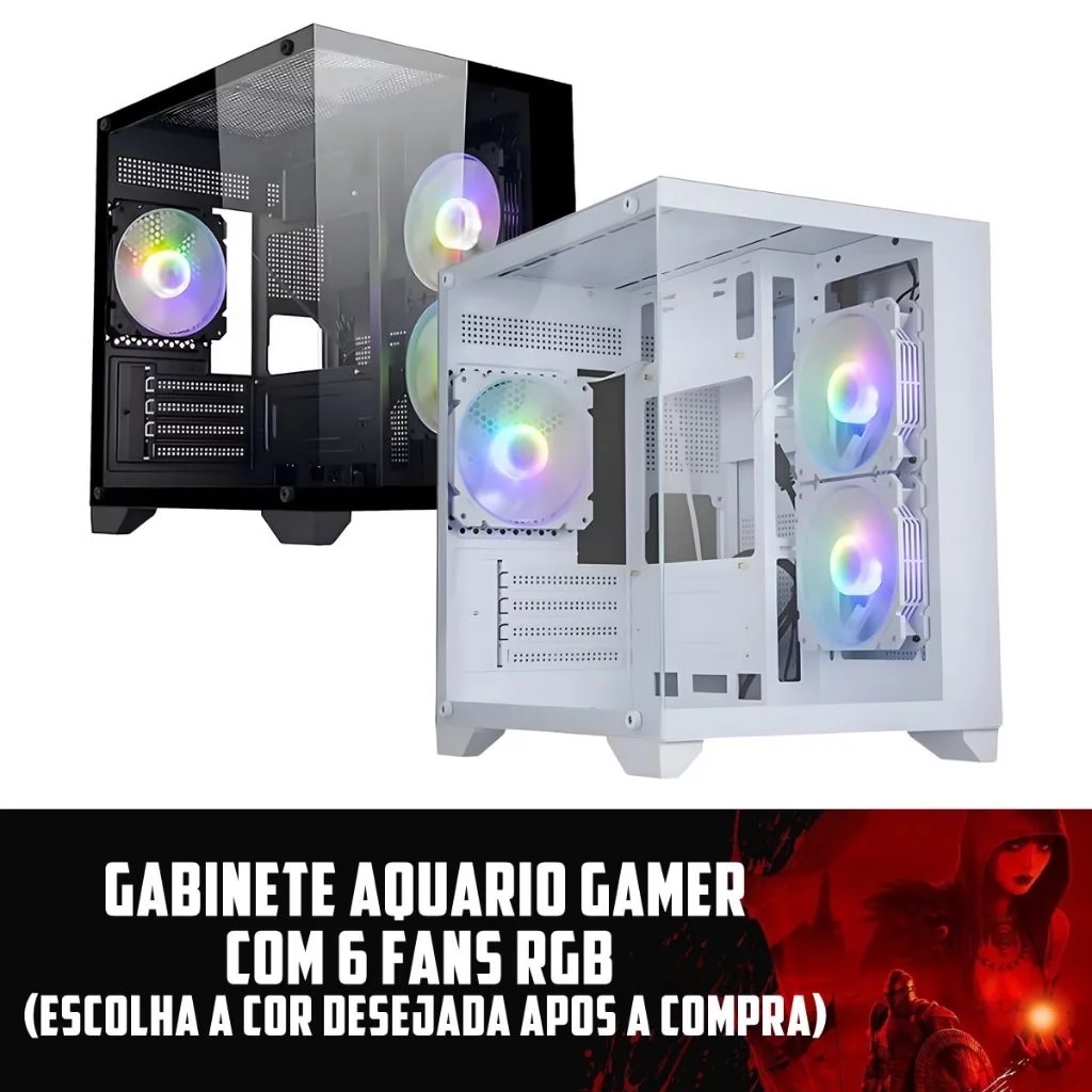 CPU Gamer Ryzen 7 5700X, Placa Mãe A520M,Memória 16GB 3200, SSD