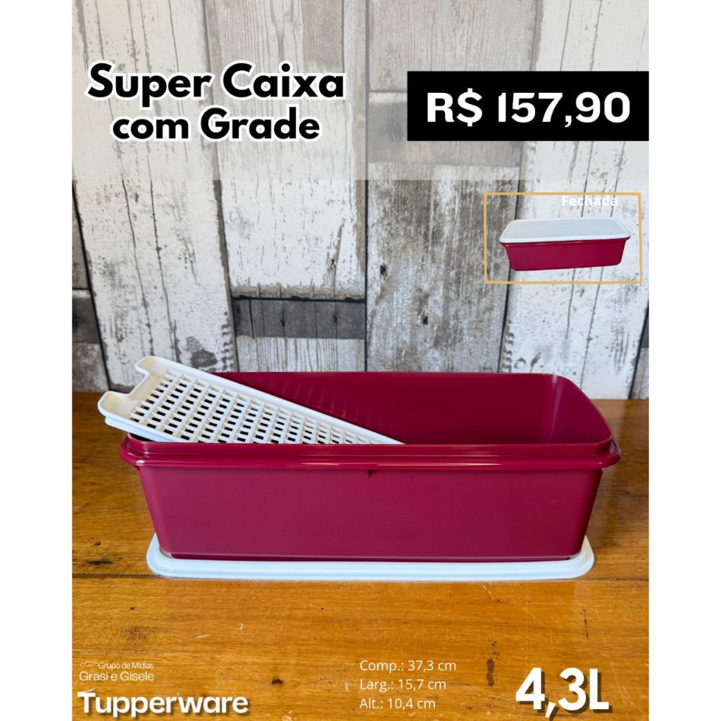 PDA Peças Freezertime super caixa com grade espaçosa Tupperware