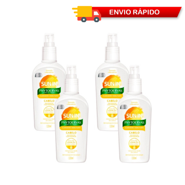 Kit Com 4 Sun In Clareador De Cabelos Phytoervas 120ml | Shopee Brasil