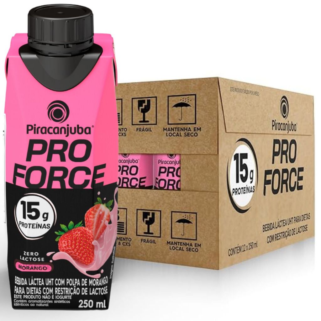 Caixa 12un Whey Protein 15g de Proteína Piracanjuba ProForce Zero