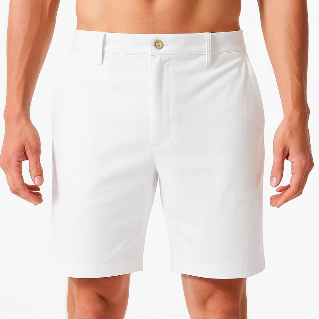 Bermuda Branca Masculina Sarja com Bolsos Brim, Estilo Casual Sport ...