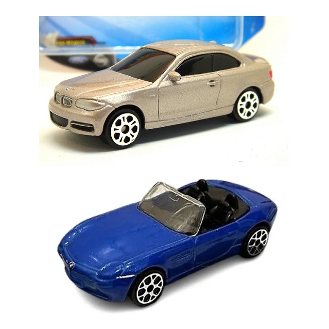 carro luxo BMW Z8 azul e Bmw 1 Series Coupe carrinho 1/64 Maisto