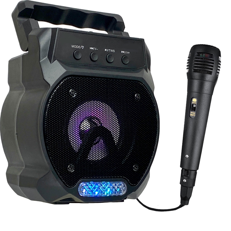 Caixa De Som Com Microfone Caixinha Bluetooth Karaokê Pendrive Usb Fm Sd p10