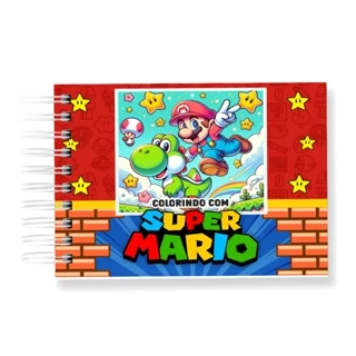 Livro de Colorir SUPER MARIO 50 Folhas 180G Caderno  Desenho Pintura Coloring Book SEM PERSONALIZAÇÃO em Oferta na Shopee