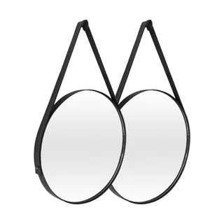 2 Espelhos Redondo Adnet 50cm com Alça + Suporte Banheiro / Sala / Quarto /Lavabo  / Hall