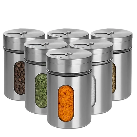 Kit 2 Porta Condimento Para Saleiro Pimenteiro Temperos Aço Inox Dolce Home