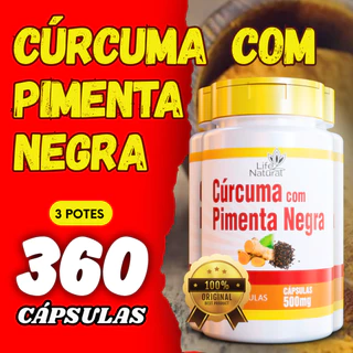 Cúrcuma Com Pimenta Negra 120 Cápsulas Açafrão Da Terra Com Pimenta Raiz de Cúrcuma com Pimenta