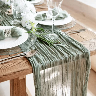 Caminho de Mesa Boho em Gaze de Algodão 90x180cm | Festa Decoração Casamento