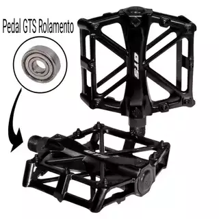 Pedal Rolamento Gts Plataforma Aluminio Rosca Grossa Bike