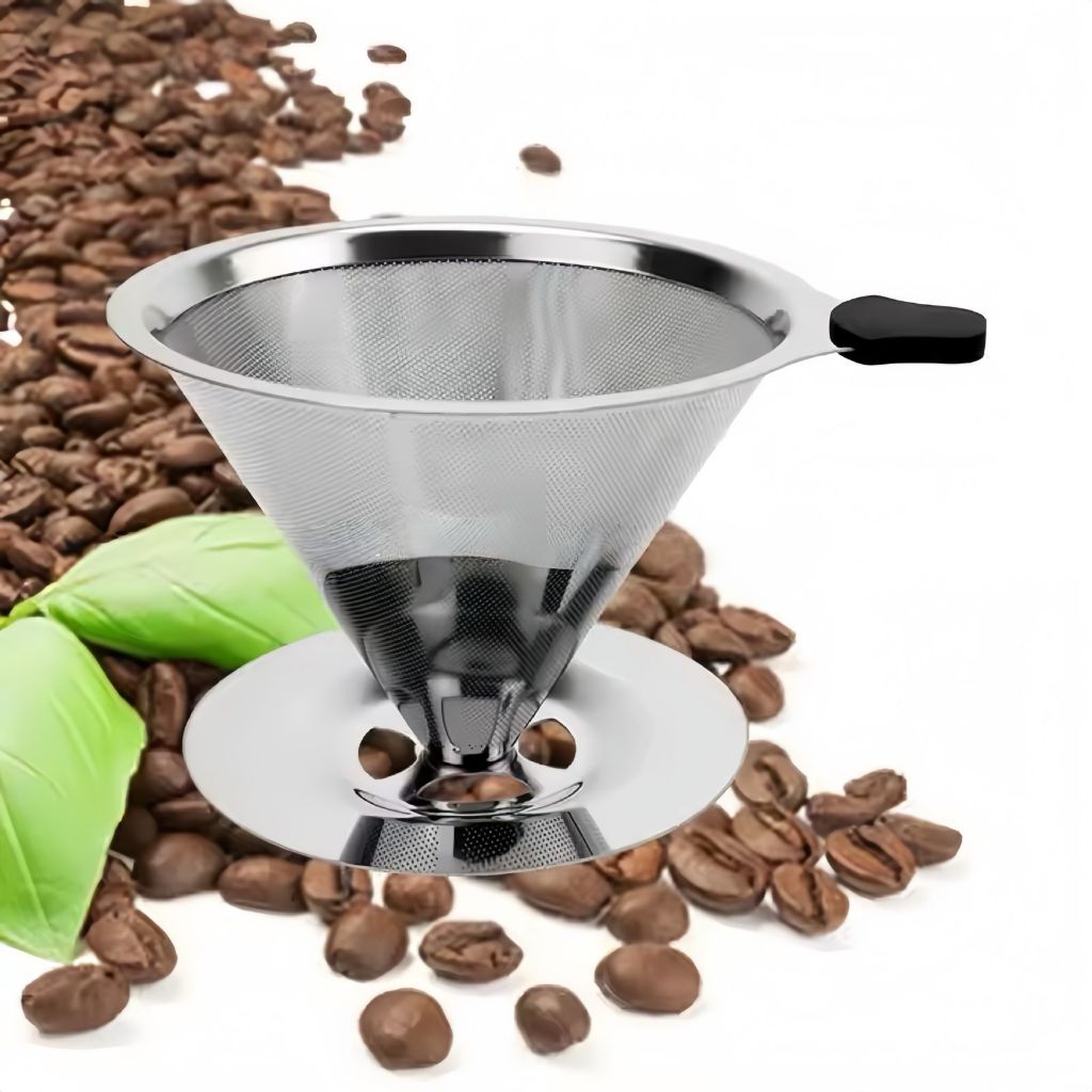 Filtro Coador De Café Inox 102 - Com Pegador em Silicone - Peneira Aço ...