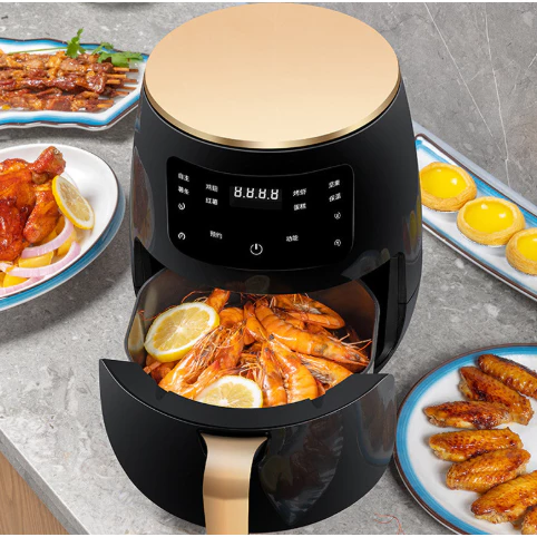Fritadeira Sem Óleo Air Fryer 220V 6L 2400W com Tela LCD e Controle Touch