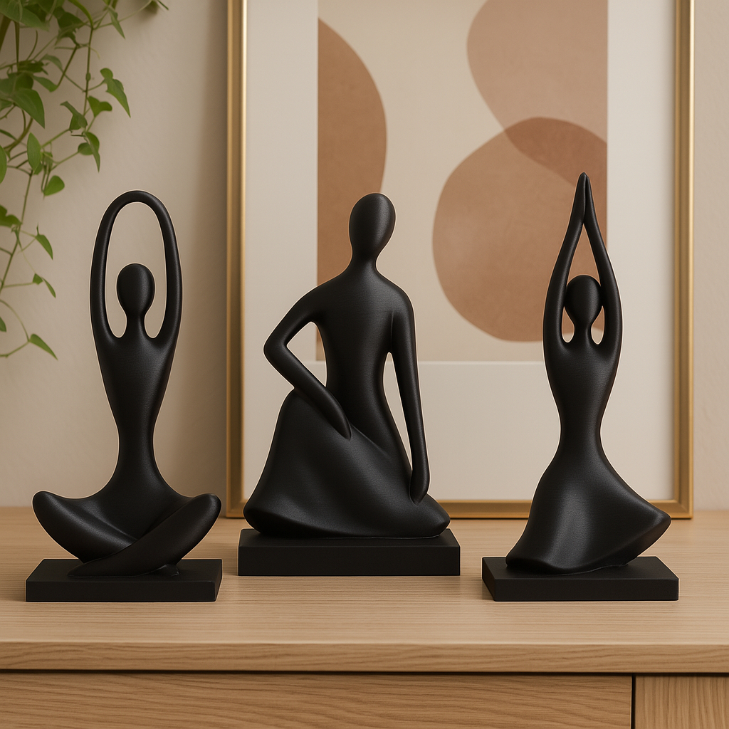 Esculturas Decorativas Trio Harmonia Yoga Minimalista para Sala ...