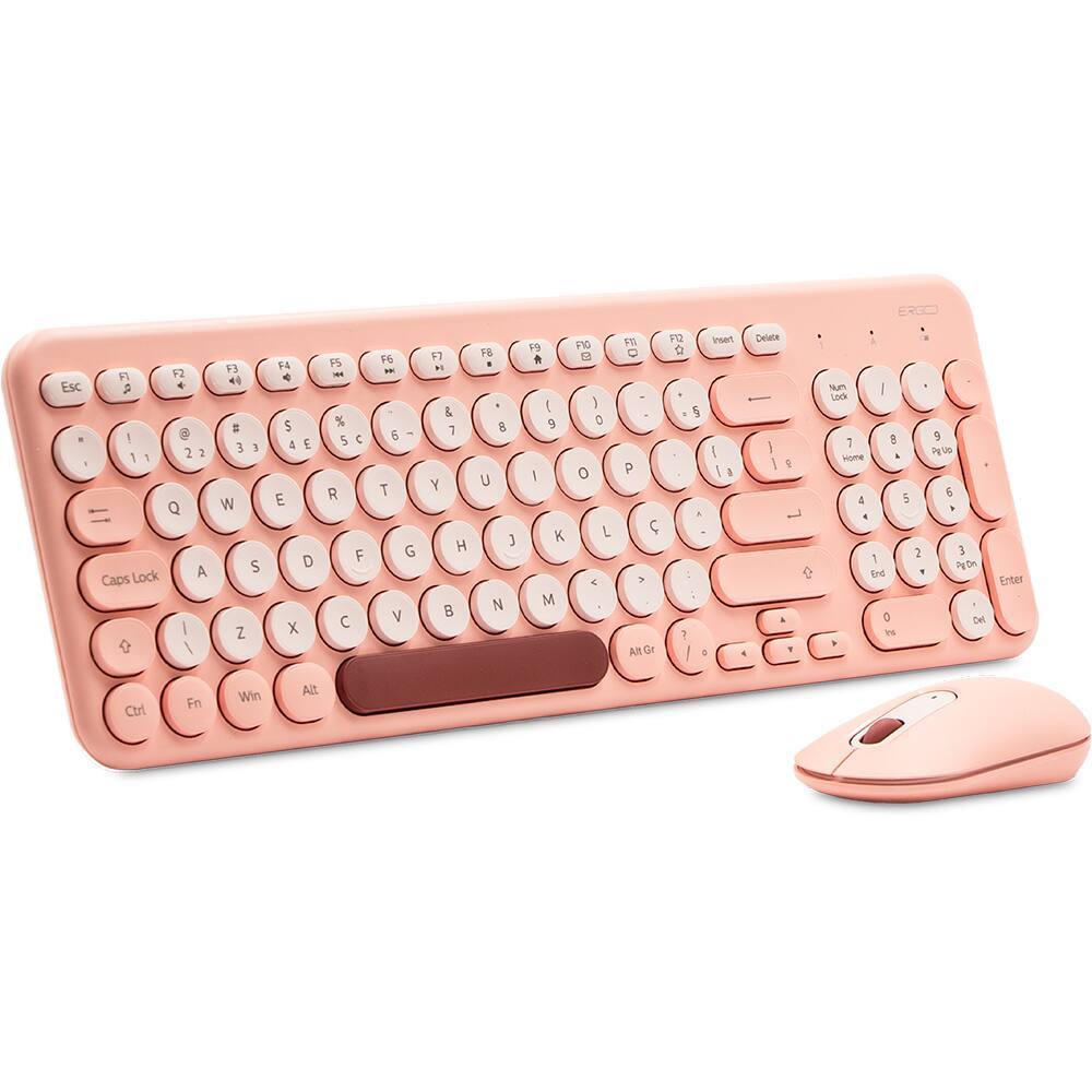 Kit Teclado e Mouse Sem Fio Wireless ABNT2 Coral KMW278P Ergo