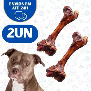 2Un Osso Natural Petisco Cachorro Osso Femur Defumado Kit Com 2