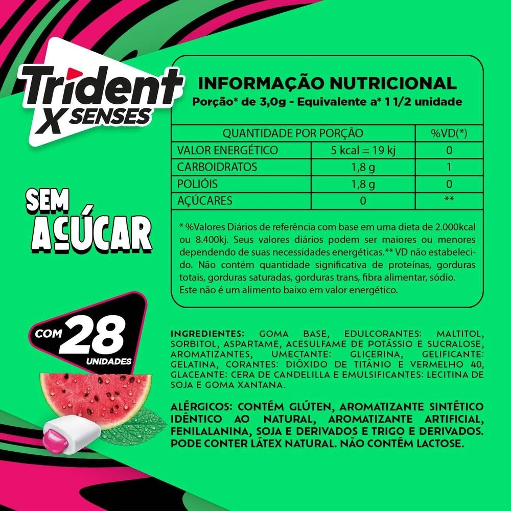 Trident X Gamers Citrus Sem Açucar Com 28 Unidades 48g - Chiclete ...